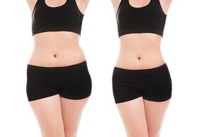 before and after exercise to lose weight on your sides and stomach